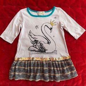 Stunning Misha Lulu swan dress little girl sz 2